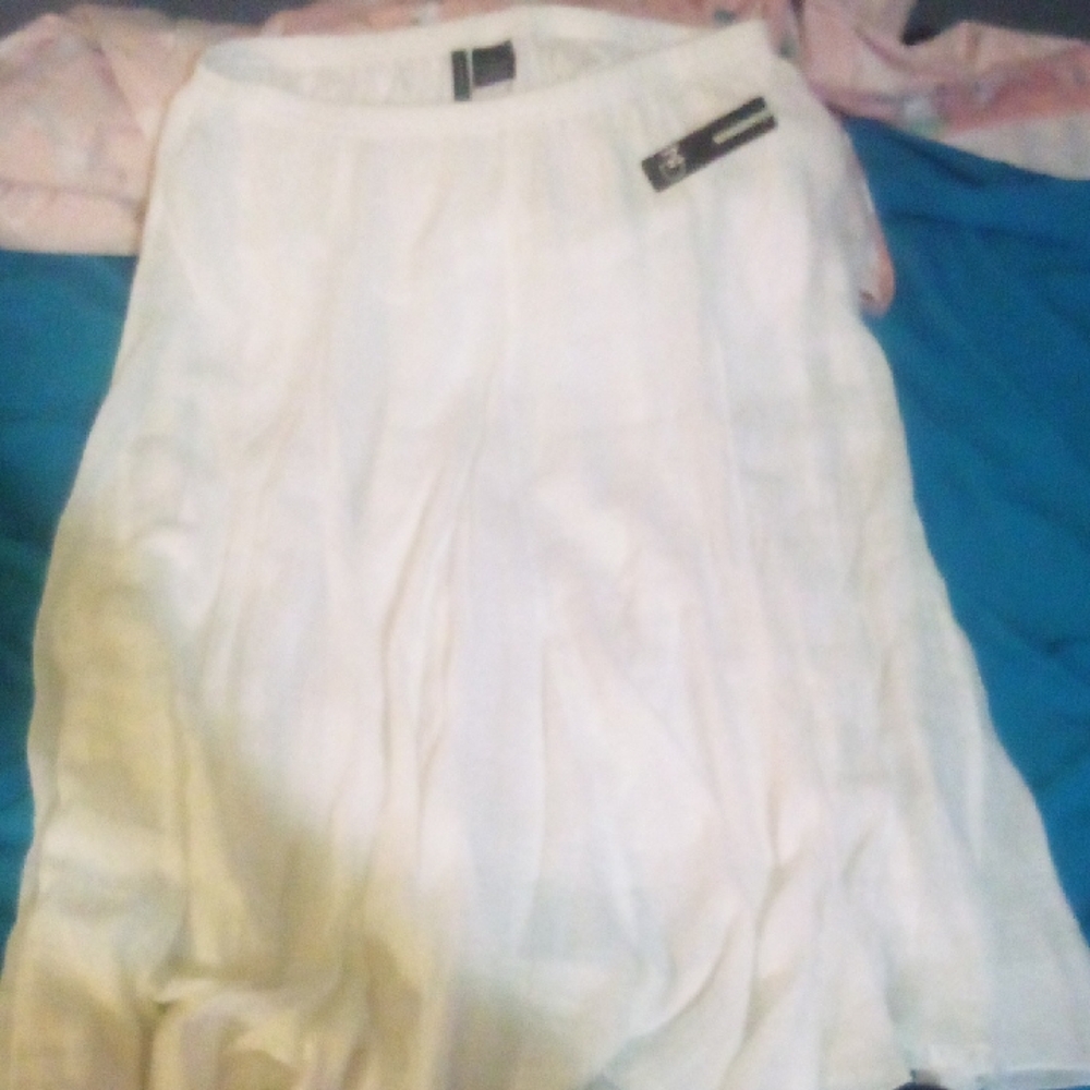 New Directions Cream A-Line Skirt